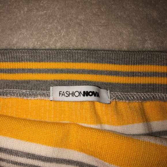 YELLOW STRIPED TUBE TOP S - Picture 3 of 3